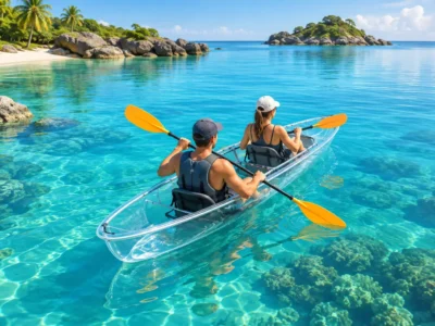 How to Paddle Clear Kayaks on Calm Caribbean Water